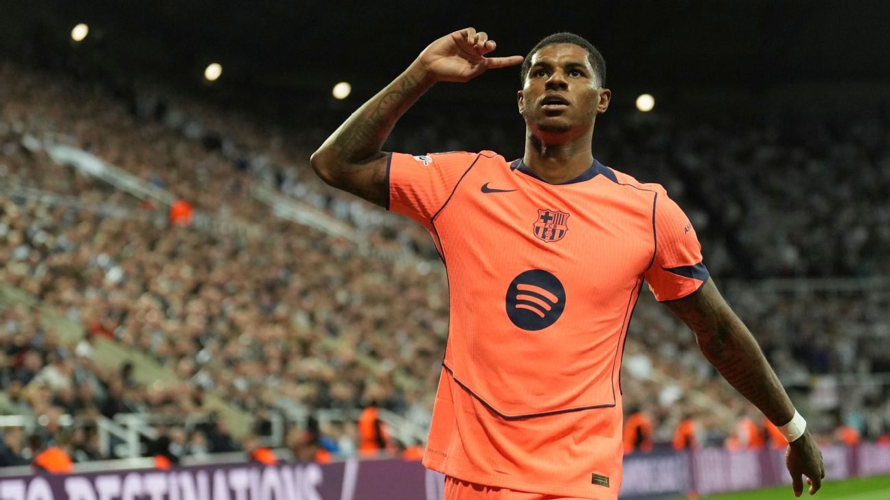 Hansi Flick Hails Marcus Rashford After Two Goals Secure Barcelona’s UCL Victory Over Newcastle