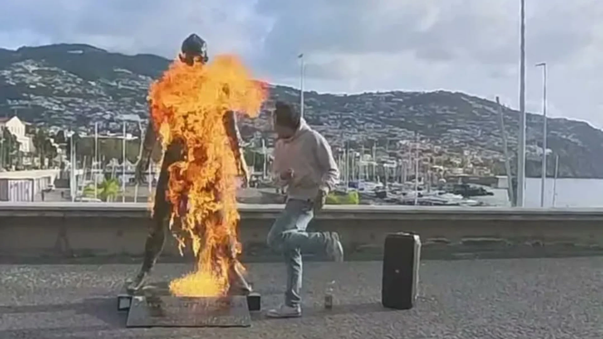 Police Hunt Man Filmed Vandalizing Cristiano Ronaldo Statue in Madeira